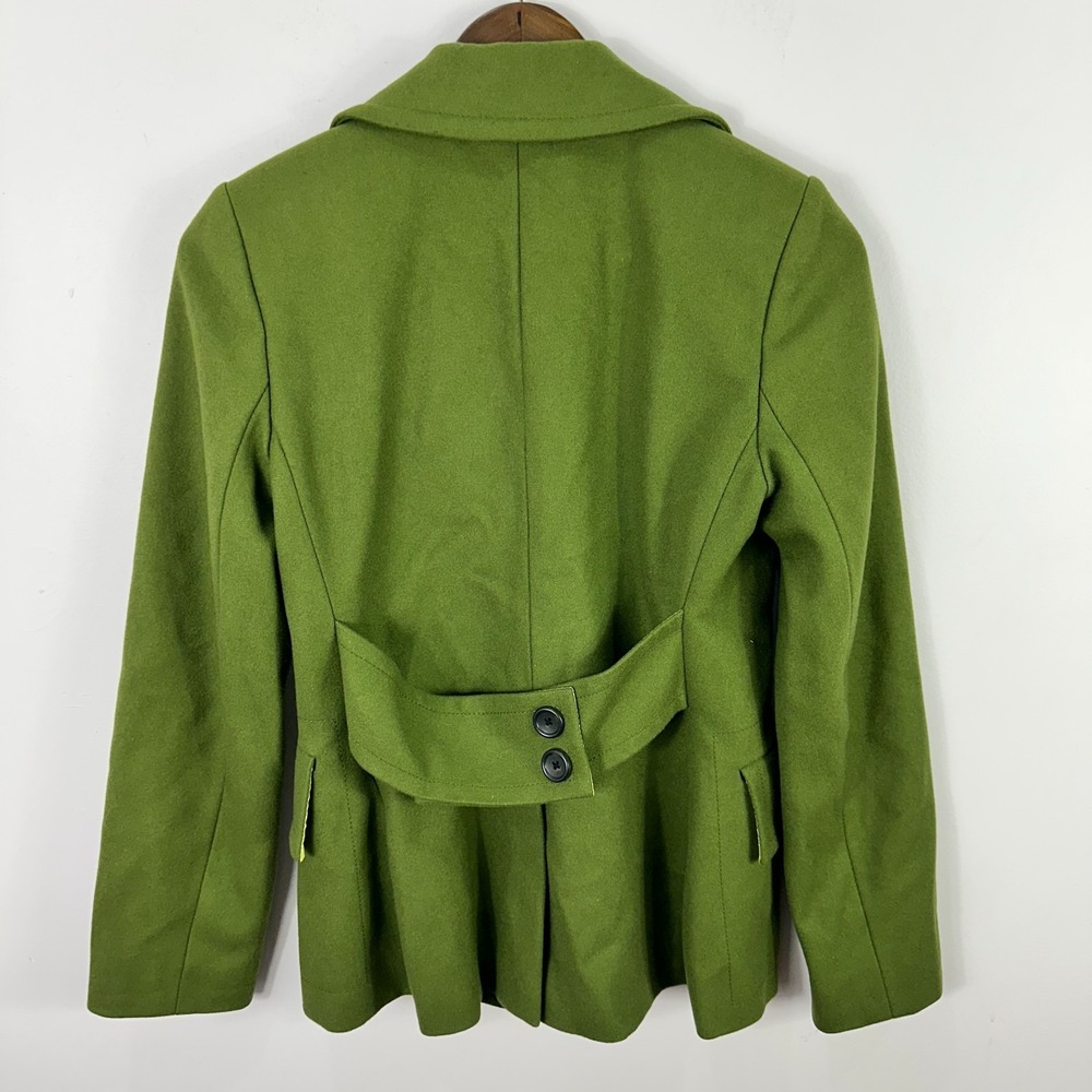 Banana Republic Womens Wool Peacoat XS Green Mod Old Money Quiet Luxury Career‎ - Picture 5 of 5
